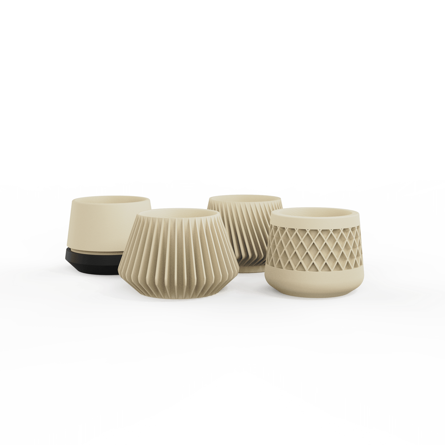 Set van 4 | Duo, Ribs, Raster, Zigzag (55 mm)